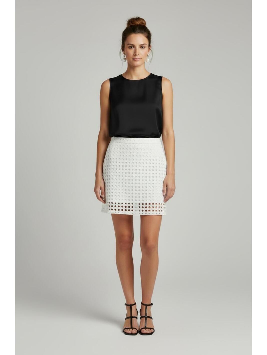 Banana Republic White Dot Lace Pencil Skirt, Size 4p